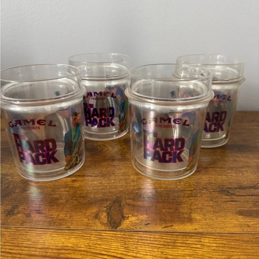 Vintage Camel Joe Camel Band Hard Pack Thermo Serv Cup‎ Set Of 4 USA